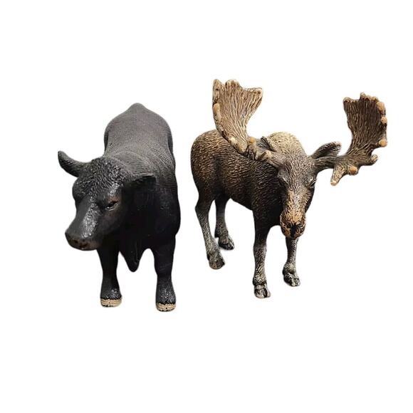 Schleich Black Angus Bull Cow Figure Realistic Farm Animal Learning Toy Moose 03 - Picture 3 of 6